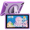 PIXPEAK Tablet 7" per bambini, 36GB RAM 128GB ROM (SD espandibile), Android 14.0 kids tablet, controlli parentali, schermo FHD, 6580mAh, 5MP+2MP, WiFi, Bluetooth, Tablet per l'istruzione (viola)