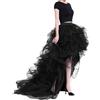 Dasongff Gonna lunga con balze asimmetriche in tulle da donna Skirt Asimmetrico per matrimonio partito ballo cocktail gonna tutù maglia donna tulle lunga, A nero, M