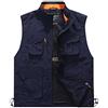 ShiFan Uomo Giubbotto Smanicato Retro Gilet Giacca Panciotto della Maglia Grande Blu Scuro