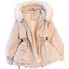 DBFBDTU Cappotto invernale da donna, parka, giacca spessa e allentata, Bianco riso., M