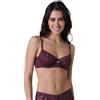 Lovable Reggiseno con Ferretto e Coppe Taglio a 3 in Pizzo Floreale Grafico - Art Flower Lace Donna, Viola Scuro 34D - 3D