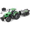 Carson 1:16 Trattore Deutz 8280TTV con rimorchio cisterna 100% - Trattore RC, veicolo telecomandato con luci e suoni, batterie e telecomando inclusi, Bulldog telecomandato