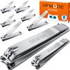 DRMODE DR.Mode, clip per unghie, per adulti, confezione da 8 pezzi, in acciaio inox di alta qualità, ultra affilate, curve, taglierina