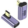 PremiumCord Adattatore USB 4, USB-C Maschio Su Femmina 90° M/F, Ultraveloce 40 Gbit/s, Connessione Type-C, Alluminio, Colore Grigio Siderale