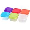 Lkw Ogechi 6 Pezzi Mini Contenitori per Alimenti, 100ML Contenitori di Plastica con Coperchio per Alimenti, Contenitore Piccoli Ermetici per Snack, Contenitore per Snack Impilabili e Riutilizzabili