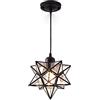 ITETONE Lampada a sospensione E27 Lampada a sospensione a stella nordica della Moravia con paralume in PVC Lampadario a sospensione a soffitto per corridoio Corridoio Scala Ingresso (colore: oro/nero)