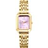 Oidea Orologio da polso da donna quadrato in oro con quadrante romano, elegante, rettangolare, al quarzo, analogico, per lavoro, casual, Oro rosa