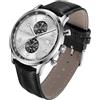 CADISEN Orologio al quarzo da uomo elegante casual business con cinturino in pelle, 7065 bianco