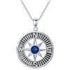 KZX Collana da donna con bussola in lapislazzuli e bussola in argento Sterling con bussola ispirazionale, idea regalo per donne, Argento sterling, Lapislazzuli