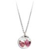 Gioielli Botanici Collana Rosa Rossa a maglie Inox, Ampolla in Vetro con Fiori Naturali di Rosa e Semi di soffione