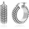 LeCalla Orecchini a cerchio in argento Sterling ossidato, peso leggero, da donna, 20 mm, Argento sterling, Nessuna pietra preziosa