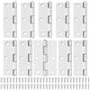 JJWNMLL Cerniere per porta 75mm (3 inch) cerniere porta armadio con viti, cerniere porta Interni per mobili domestici cerniera porta In legno (argento, 75x48mm/3 Inch - 10pcs)