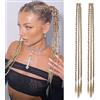 Generic extension capelli clip estensioni della treccia con clip dei capelli 22 pollici Ash Brown sintetico lungo pezzo di capelli intrecciato 2 pcs
