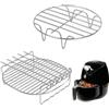 Riisoyu 2 pezzi Accessori per friggitrici ad aria calda, rack riutilizzabile per friggitrici ad aria 17.7cm Grill Rack e rack a vapore con 4 punte in acciaio inossidabile Grill Rack 304 Fit 3.5-5.8QT