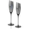 SERdeerCH Bicchieri da champagne Set di 2 flute vetro Bevel Champagne Cups 180ml Bordo Inclinato Galvanico senza piombo Bicchieri da Prosecco per Feste e Cerimonie