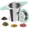 yomanta Infusore Per Tisane, 304 Acciaio Inox Filtri Per Tisane, Con coperchio e manico in silicone resistente al calore，infusore tè per teiere, tazze e tazzine - Verde