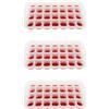 Fackelmann 9910450 - Set di 3 contenitori per cubetti di ghiaccio, vassoio per ghiaccio rosa, capacità 28 cubetti di ghiaccio, vassoio per 28 cubetti di ghiaccio, plastica, silicone, 28 x 15 x 3,5 cm