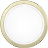 Eglo Lampada da soffitto Planet 1, 1 luce, lampada da parete in acciaio, colore: ottone, vetro laccato bianco, attacco E27