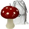 Cereria Di Giorgio - Candela a Forma di Fungo con Sacchetto - Colore Bordeaux con Pois Bianchi - Larghezza 5 cm Altezza 12 cm - Autunno - Idea regalo - Artigianale