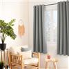 ED ENJOY HOME Tenda termica oscurante grigio chiaro, 135 x 180 cm, occhielli in metallo, anti-calore, anti-freddo, per camera da letto e soggiorno