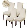 Genina Coprisedia impermeabili per sala da pranzo e cucina Parsons (beige, 4 pezzi)