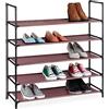 Relaxdays Scarpiera in TNT con Sistema ad Incastro, a 5 Livelli, per 20 Paia di Scarpe, HLP 90,5x87,5x30 cm, Bordeaux