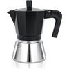 VINATO Induction Caffettiera, Caffettiera Moka Express 6 Tazze, Adatta a Tutti i piani cottura, con Valvola di Sicurezza Bianco e nero