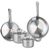 Fackelmann ELO 9508950 - Set di 2 padelle da forno Elo Profi, 28 e 32 cm e 2 pentole, 16 e 20 cm, in acciaio inox, induzione