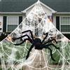 AllisWay Decorazioni Halloween Giardino, 500CM Ragnatela Gigante Halloween+125CM Ragno Gigante Halloween+45G Ragnatele Finte Decorazioni Halloween+20PCS Ragni Halloween, Decorazione Halloween Ssterno
