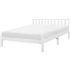 Beliani Letto in Legno Bianco con Rete a Doghe Testiera Alta 160 x 200 cm