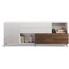 Web Convenienza Madia con Ante e Cassetti Made in Italy - Credenza Contenitore Collezione Riviera per Soggiorno Cucina Ingresso Sala da Pranzo Mobile Design moderno (Bianco lucido/Mercure, 240cm)