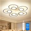 OTREN Plafoniera LED Soffitto Dimmerabile, Lampadario Camera da Letto con Telecomando & Controllo APP, Lampada a Basso Consumo per Soggiorno Camera Studio, 54CM