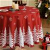 Softalker tovaglia natalizia rotonda 160 cm rossa tovaglie antimacchia con eleganti fiocchi di neve bianchi e albero di Natale ideale per compleanni, esterno, giardino, salone, capodanno,salone
