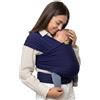 Boba Wrap - Fascia Elastica Porta Bebè Neonato, Portabimbo Facile dalla nascita a 15kg (Blue Navy)