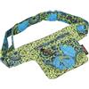 GURU SHOP Marsupio colorato per festival, marsupio, marsupio, blu limone, uomo/donna, cotone, 14 x 17 x 5 cm, marsupio hippie, Verde Lime/Blu, taglia unica, casual