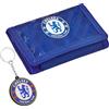 Chelsea F.C. - Portafoglio a tre ante per ragazzi, con accessori, idea regalo per ragazzi, Blu, Taglia unica, Moderno
