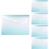 Idena 90382 - Cartella portadocumenti A4 in plastica, 5 pezzi, cartella di smistamento in bianco e petrolio con bottone, circa 33 x 23,5 cm