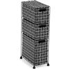 VERSA Nilo Mobile Ausiliario per Il Bagno, Scaffale da Bagno con 3 Ceste per la Conservazione, Dimensioni (al x L x An) 57 x 15,5 x 28 cm, Plastica Testurizzata, Nero