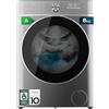 Cecotec Lavatrice 8Kg di Carico Frontale Bolero DressCode 8800 Inverter Steel A. 1400rpm, 2000W, 16 programmi, motore inverter Plus, basso consumo, SteamMax, ricarica automatica e display touch XXL