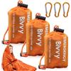 WIYETY 3 sacchi a pelo di emergenza: sacco a pelo con fischietto, impermeabile e ultraleggero, protezione dal freddo - arancione