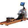 Skandika Vogatore ad acqua Lykke: serbatoio a 90°, vogatore in legno massiccio di faggio per la casa, compatibile con l'app Kinomap (Legno chiaro)