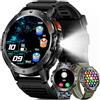 MEGALITH Smartwatch Uomo Chiamate con Torcia: Bluetooth Impermeabile IP68 - Fitness Tracker Sport Contapassi Orologio Nessun GPS