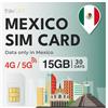 travSIM SIM Messico | 30 Giorni - 15GB di dati | 5G/4G ad alta velocità | Accesso illimitato a internet per Google, Facebook, Whatsapp, Instagram e altro ancora