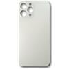 Smartex® Vetro copribatteria per scocca Posteriore Big Hole Compatibile con iPhone 13 PRO Max | Senza Logo (Argento)
