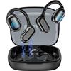 BUGANI Cuffie Bluetooth, Auricolari Wireless Open Ear Bluetooth 5.4, 30 Ore, Driver Di Grande Dimensioni Da 16,2 mm, Over Earbuds, Auricolari Sportivi Impermeabili Per Esterno