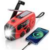 Fuhuihe Radio Solare A Carica Manuale, Radio Am/Fm Portatile Con Torcia Led E Batteria Di Funzionamento, Radio Con Manovella Power Bank Da 2000 Mah Per La Ricarica Di Emergenza Del Telefono