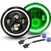 Willpower 2x Fari LED 7 Pollici 50W 5000lm, Faro a Led Bianco + Verde, Rotonda Luci Fuoristrada DRL HI LO Fascio Anteriore Faro Lampada per Wrangler JK TJ LJ CJ Auto Hummer Moto