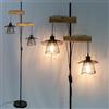 Osasy Lampada da Terra Vintage con Paralume in Metallo, Base Stabile, Decorazioni in Legno Naturale, Illuminazione per Soggiorno e Camera da Letto