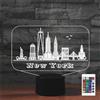 FLRXHK New York Lampada da tavolo Touch con telecomando, 16 colori ottici USB LED, luce notturna per bambini, decorazione della stanza regalo
