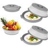 YHNDECO 2 pezzi Coperchio Microonde, Pieghevole Coperchio per Microonde da 26 cm con Vassoio, Coperchio per Microonde con Setaccio, per Microonde per Frutta e Verdura